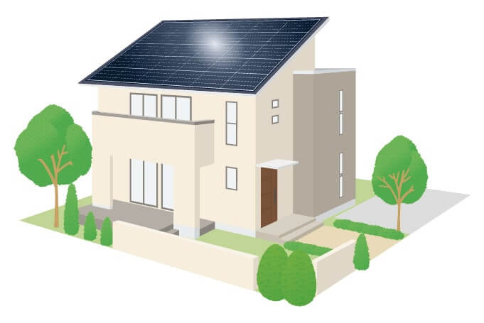 太陽光パネル付きの家の画像