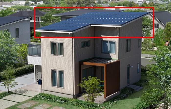 一条工務店の片屋根・太陽光の軒の画像